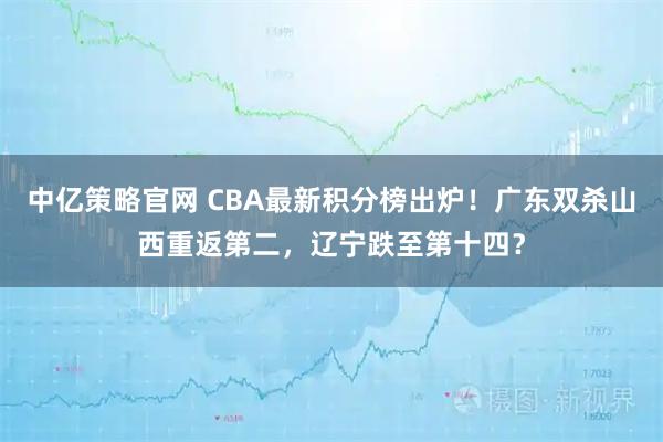 中亿策略官网 CBA最新积分榜出炉！广东双杀山西重返第二，辽宁跌至第十四？
