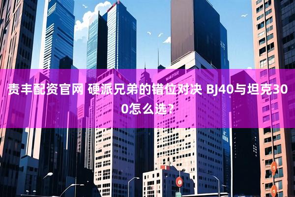 责丰配资官网 硬派兄弟的错位对决 BJ40与坦克300怎么选？